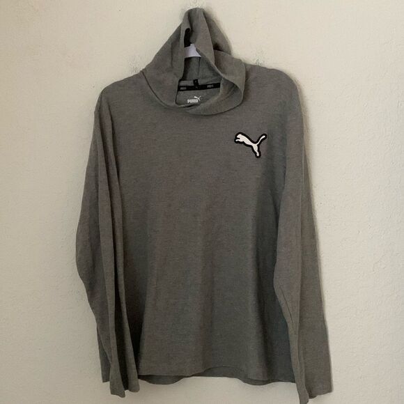 Puma Men’s Sweater Lightweight Gray Hooded Sweatshirt Size XL - Picture 1 of 7